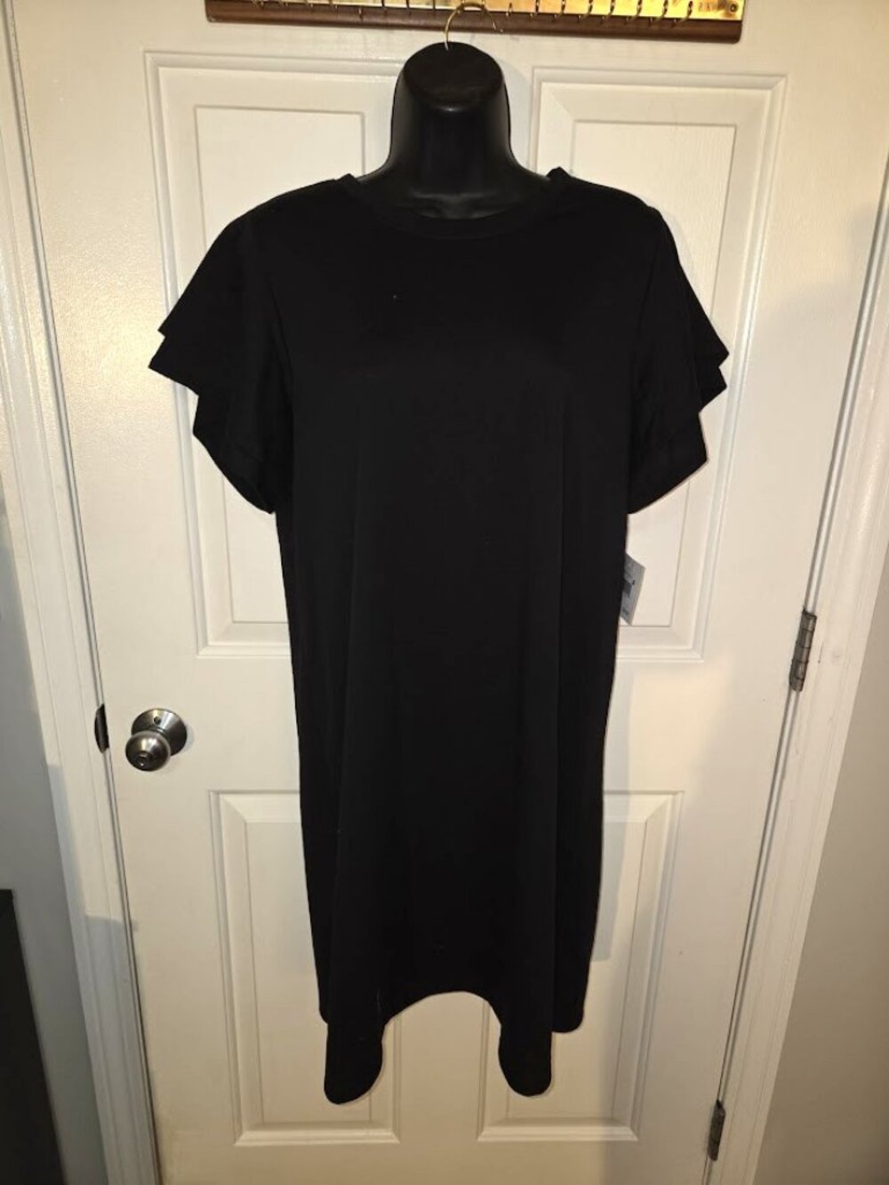 NWT Falls Creek Black Ruffle Sleeve Dress Women’s Large L Casual